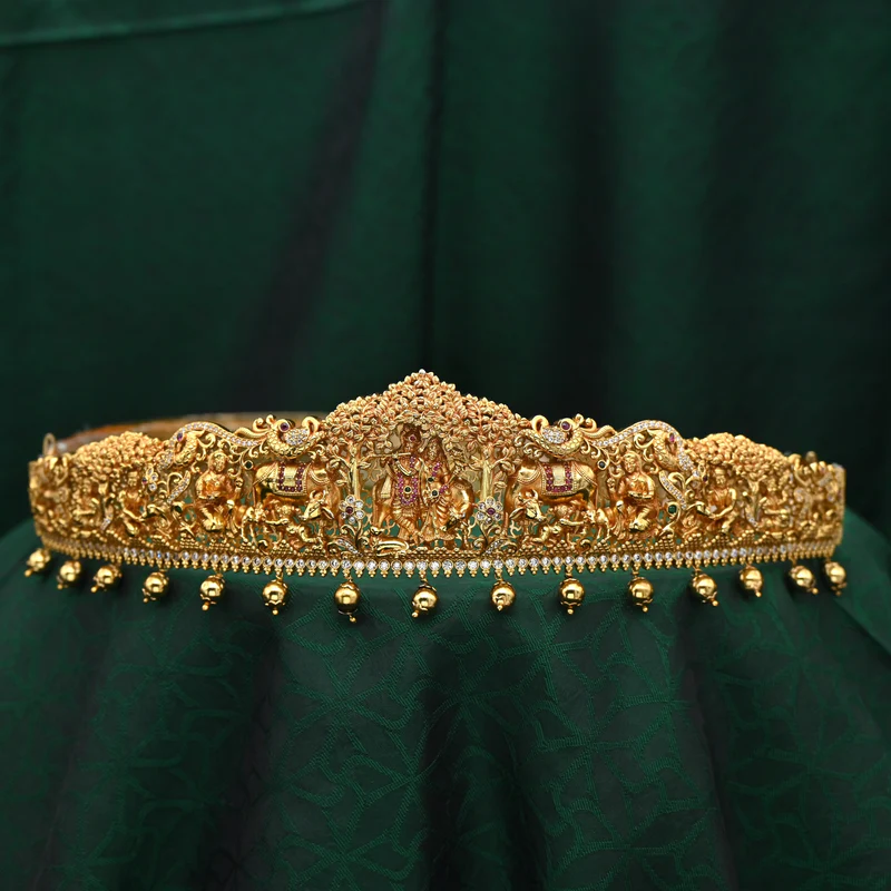 Antique Nagasi Work Radhe Krishna Bridal Hipbelt